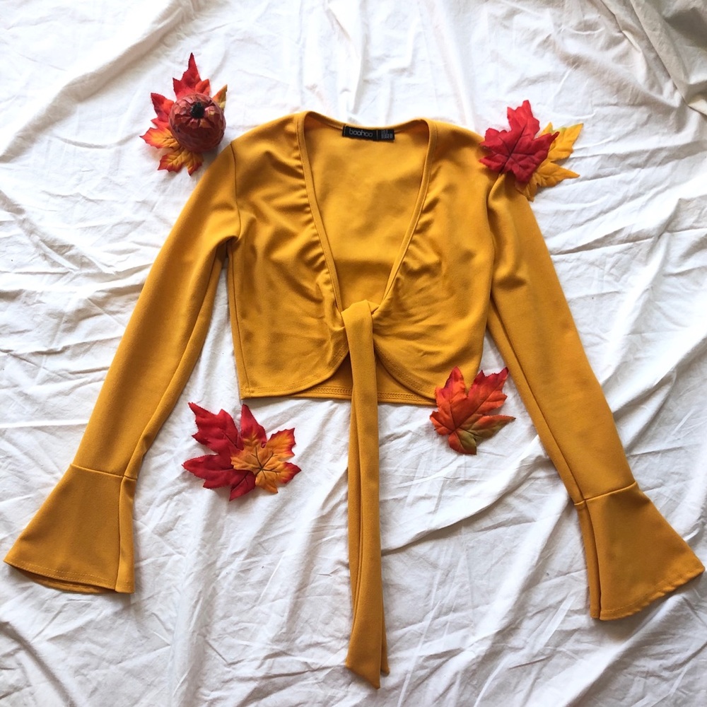 SOLD HOST PICK 🎉 Mustard Front Tie Top - Picture 8 of 8